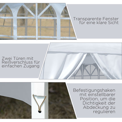 3x3m white gazebo with side walls and UV protection