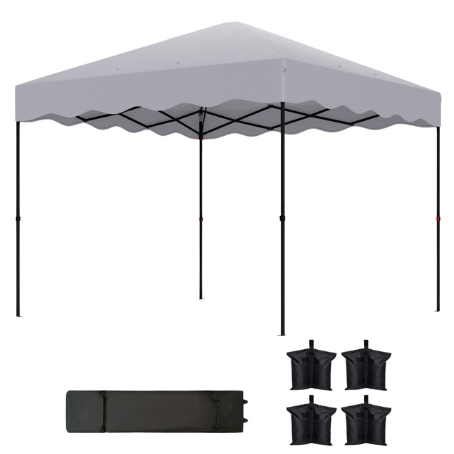 3x3m water-repellent pop-up pavilion, UV 50+, light grey