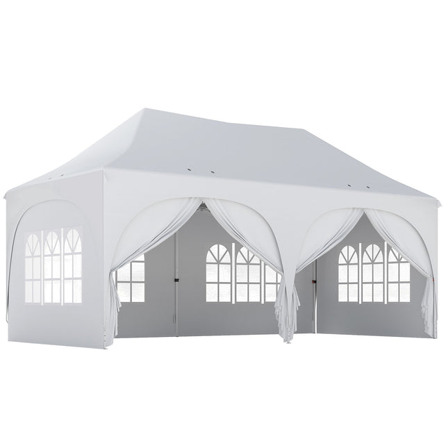 3x6m Pop-Up Pavilion with Sides, Adjustable Roof, Bag