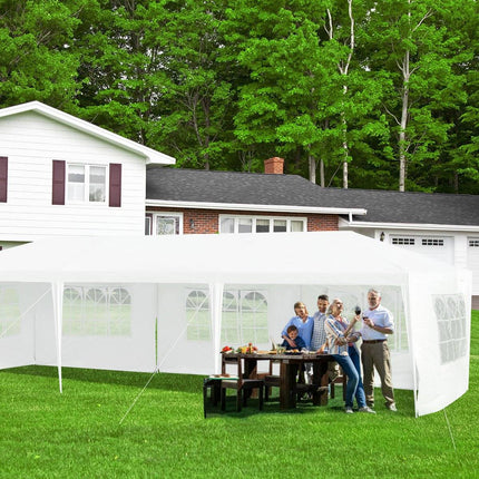 3 x 9 m pavilion tent garden pavilion garden tent with 5 removable side walls white