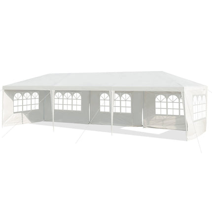 3 x 9 m pavilion tent garden pavilion garden tent with 5 removable side walls white