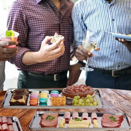 3x Steel Serving Trays