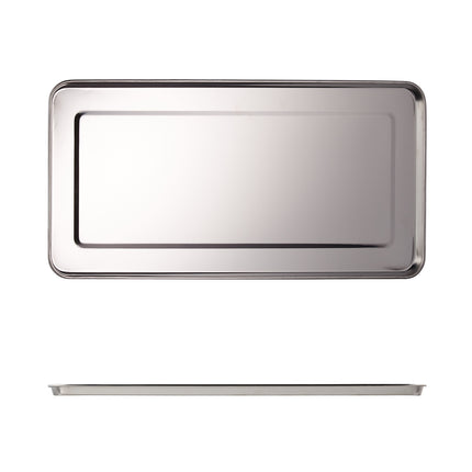 3x serving trays in steel
