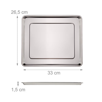 3x serving trays in steel