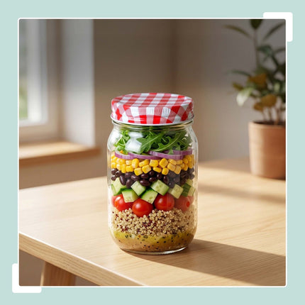 400 ml Glass Jam Jars Set, Airtight Twist-Off Lids