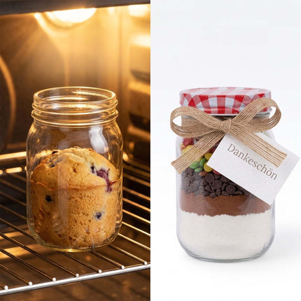 400 ml Glass Jam Jars Set, Airtight Twist-Off Lids