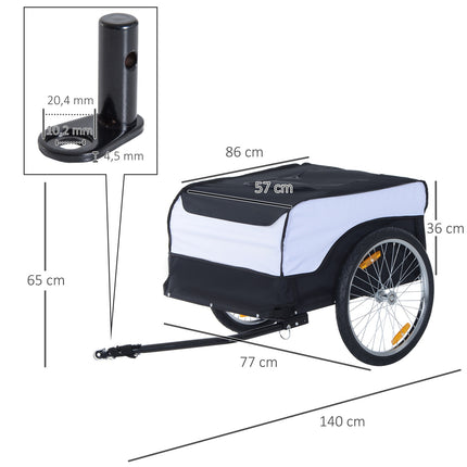 Handcart, 40 kg capacity, steel frame, 140x77x65 cm