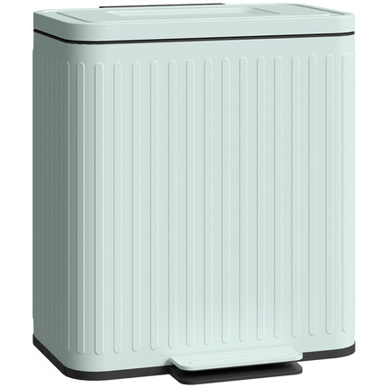 40L Dual Pedal Bin, Metal, 2 x 20L Capacity