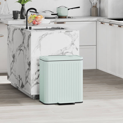 40L Dual Pedal Bin, Metal, 2 x 20L Capacity
