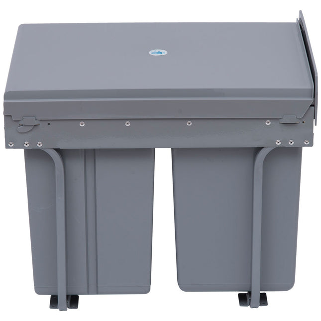 40L pull-out waste container with 3 compartments for kitchens