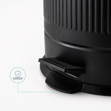 40-Litre Black Retro Waste Bin with Foot Pedal
