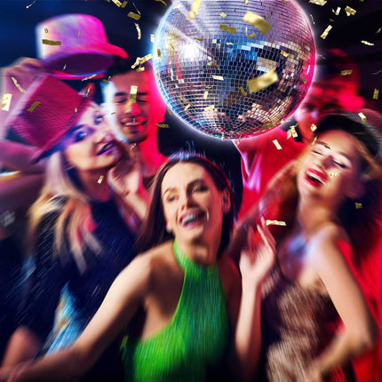 40 cm Disco Ball with Motor & Multicolour LED Lights