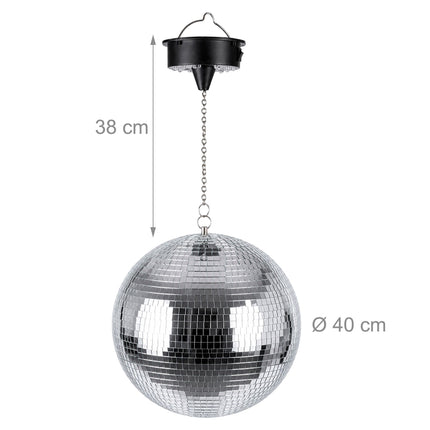 40 cm Disco Ball with Motor & Multicolour LED Lights
