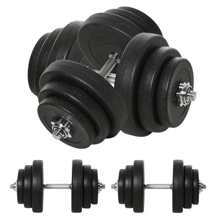 40 kg floor-friendly dumbbell set, steel - strength training