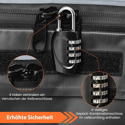 420 L Roof Box for Car with Combination Lock & 6 Door Hooks & Anti-Slip Mat Waterproof Roof Box Gray