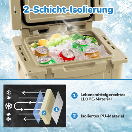43L Rolling Cooler with Bottle Opener & Telescopic Handle