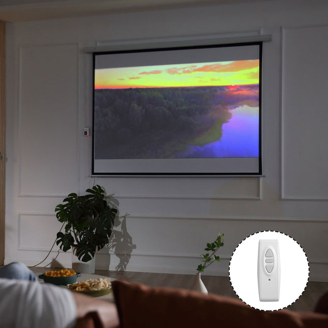 Electric 4:3 projector screen 203x152 cm with remote control