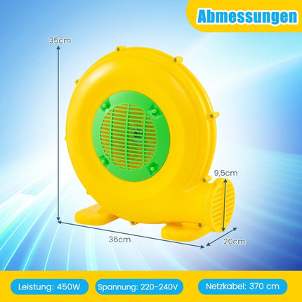 450W Air Blower for Inflatables with Handle & Stakes