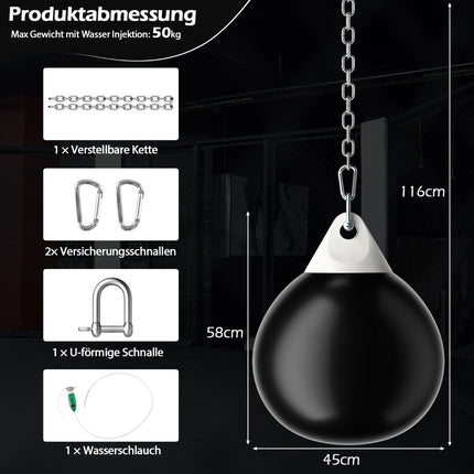 45 cm Water-Filled Punching Bag with Adjustable Chain