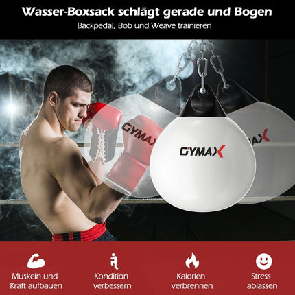 Ø45 cm Water Punching Bag 50 kg Boxing Punching Bag with Adjustable Metal Chain White