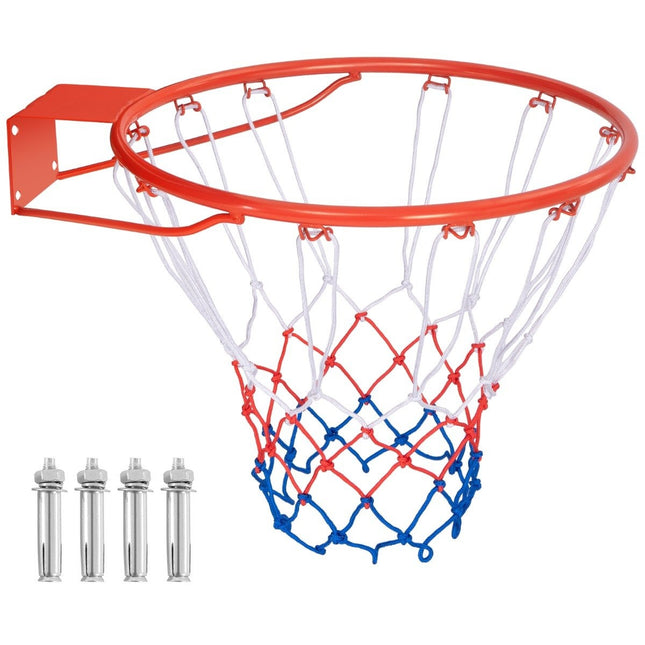 Ø45cm basketbalring met ring & net voor deur & muurbevestiging indoor mini basketbalring oranje