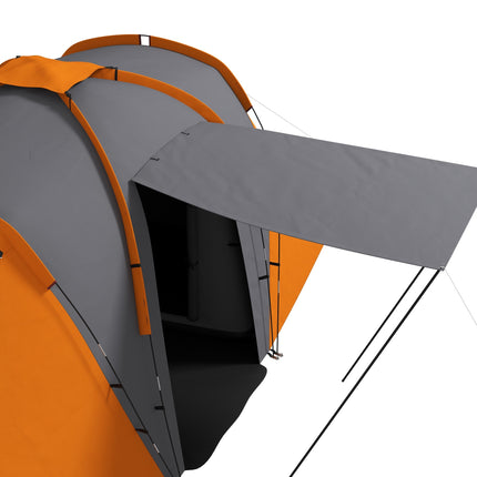 4-6 Person Tunnel Tent, 2 Bedrooms, Waterproof 2000mm