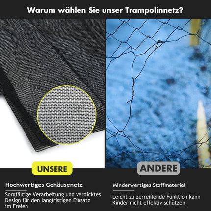 Ø 487cm trampoline safety net for garden trampolines replacement net on the outside with zipper