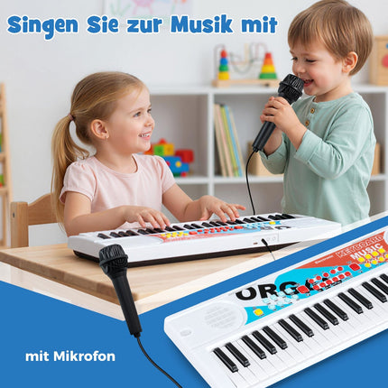 49-Key Kids Keyboard, 8 Rhythms & Sounds, White