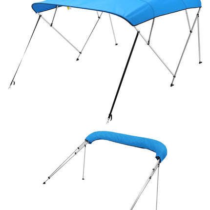 4 Bow Boat Bimini Top 96in, 600D, Aluminum Frame, UV Shade