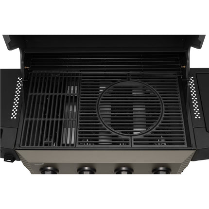 4-Burner Gas Grill with Side Burner, 72x42 cm Cooking Area