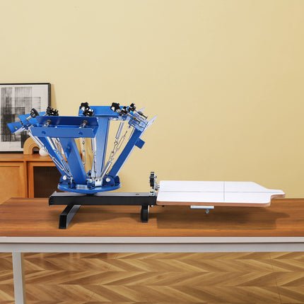 4-Color 1-Station Screen Printing Press, 360 Rotary, 21.2x17.7in