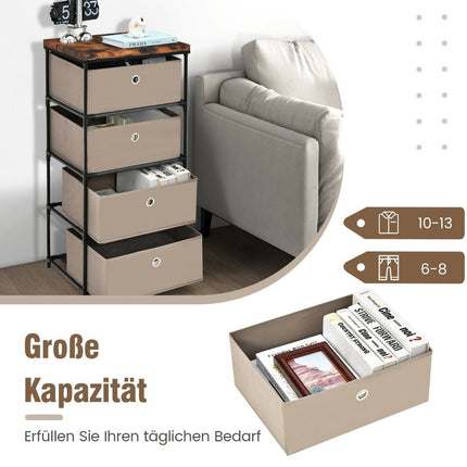 4-Drawer Fabric Dresser for Bedroom Storage, 42x33.5x84.5 cm