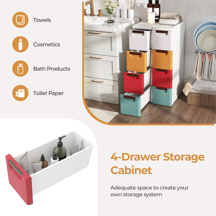 4-Drawer Rolling Organizer with Wheels for Small Spaces