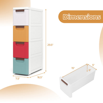 4-Drawer Rolling Organizer with Wheels for Small Spaces