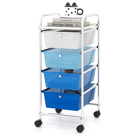4-Drawer Rolling Storage Cart with Removable Bins