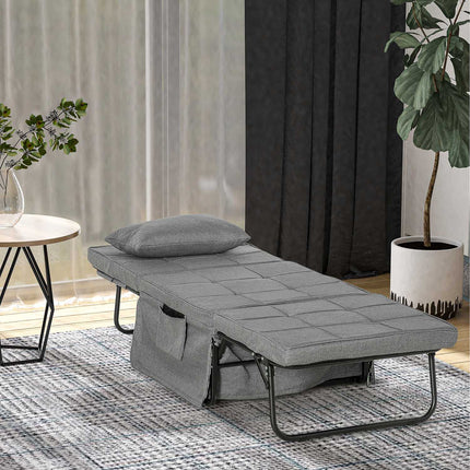 Folding 4-in-1 guest bed & ottoman with adjustable height
