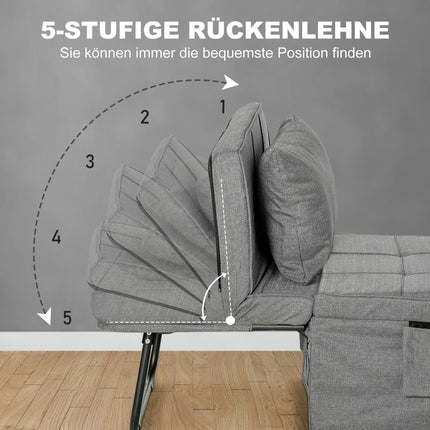 Folding 4-in-1 guest bed & ottoman with adjustable height