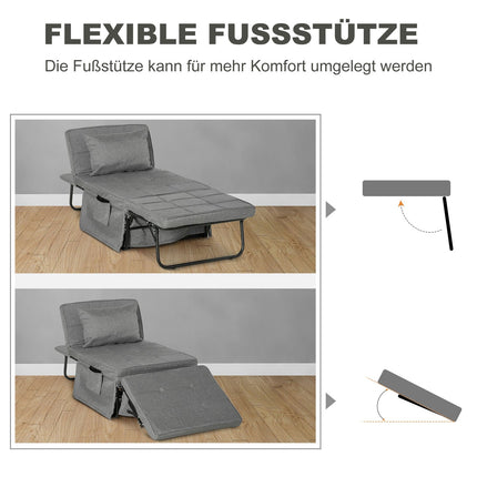 Folding 4-in-1 guest bed & ottoman with adjustable height