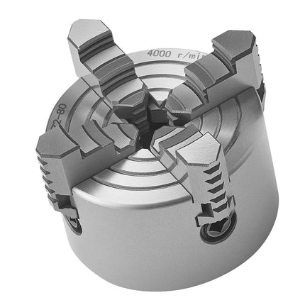 4-Jaw Lathe Chuck, 3 Inch 80 mm, Independent, Reversible Jaws