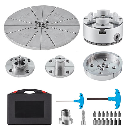 4-Jaw Lathe Chuck, 96mm, Self-Centering, 5 Jaw Sets