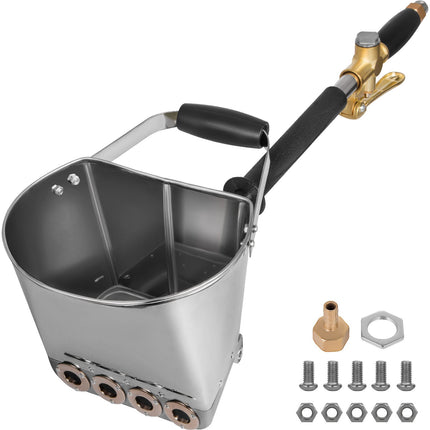 4 Jet Stucco Spray Gun, Alloy Hopper, Removable Handle