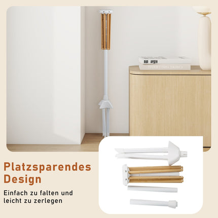 4-Leg Clothes Drying Rack with 8 Bamboo Rods, 40 Slots