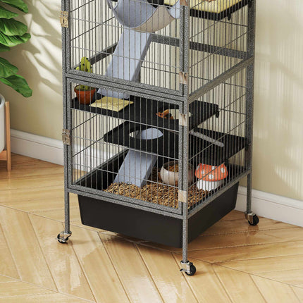 4-Level Small Animal Cage with Platforms and Ramps
