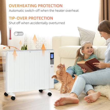 Electric heater 2000W – LCD, remote control, wheels, safe