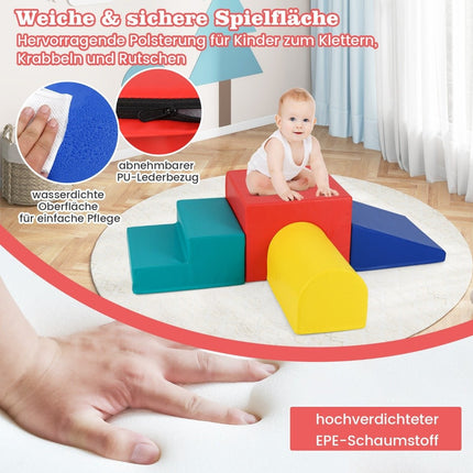 4 PCS. Foam building blocks for climbing and romping around. Soft building blocks. Giant building blocks red + blue