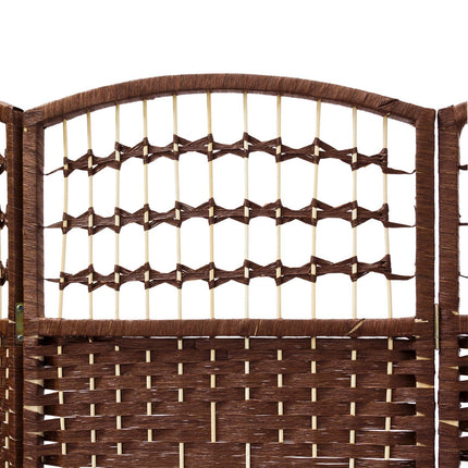 4 Panel Wooden Room Divider, Brown – Privacy Screen