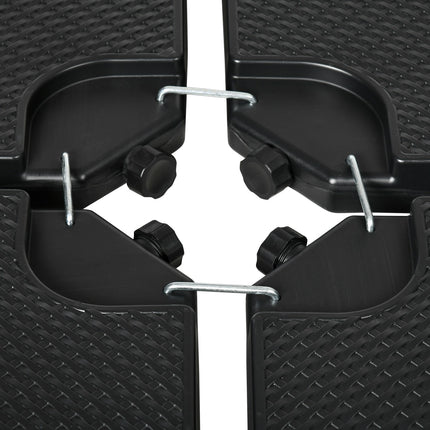 Weather-resistant parasol base, holds up to 80 kg of sand