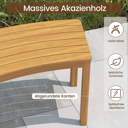 4-Piece Curved Acacia Wood Outdoor Bench Set