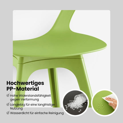 4-Piece Dining Chair Set, Modern PP, 48x54x81 cm