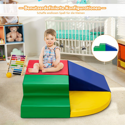 4-Piece Foam Playset for Kids – Rectangle, Slide, Steps